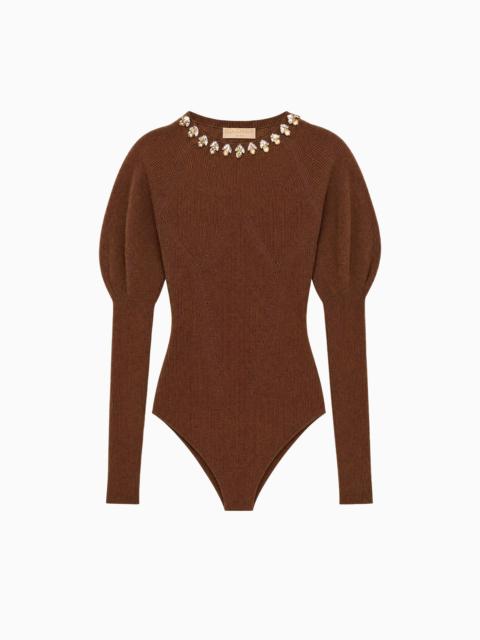 ULLA JOHNSON Imara Wool Bodysuit with Embellishments