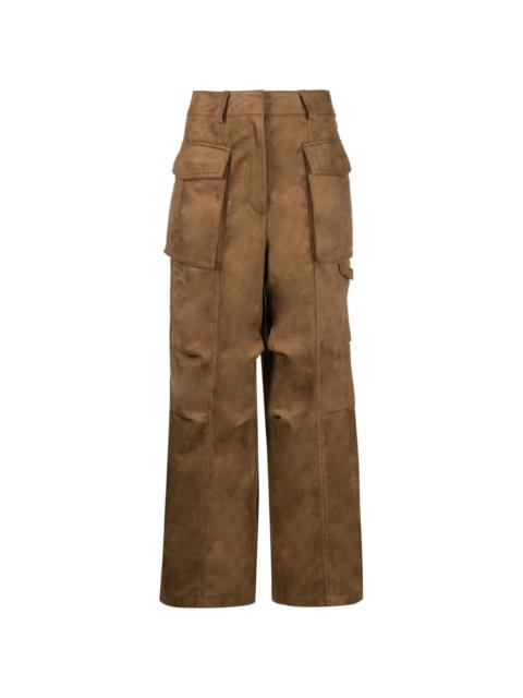 faux-suede cargo trousers
