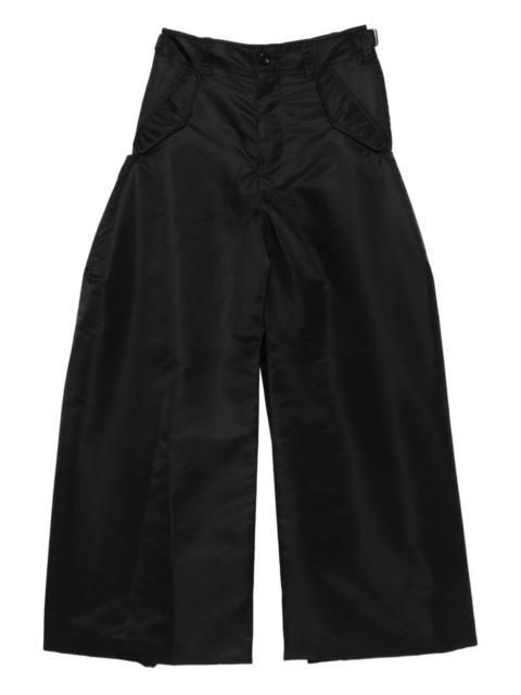 sacai buckle-detail wide-leg trousers
