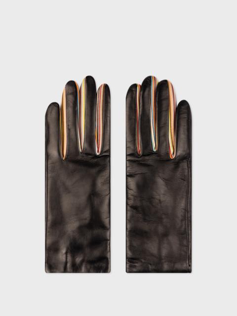 Paul Smith Leather 'Signature Stripe' Gloves