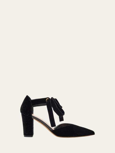 ULLA JOHNSON Corinna Velvet Bow Pumps