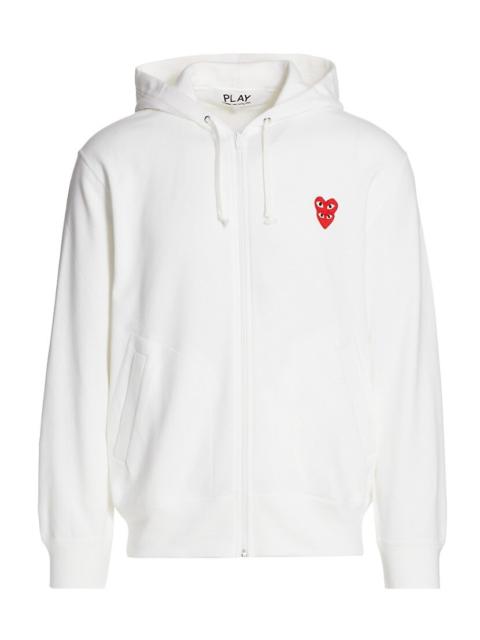 Comme des Garçons PLAY 심장 잡아당기기 zipped hoodie