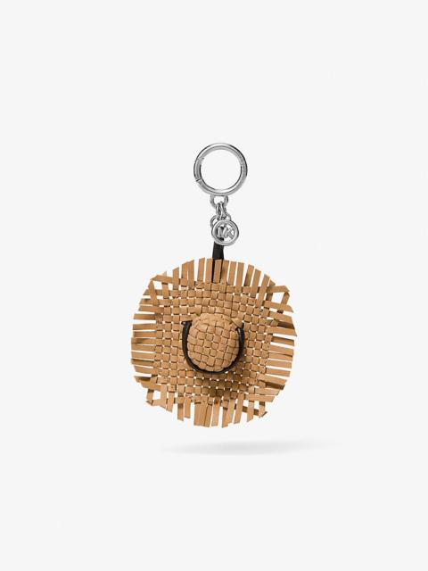 MICHAEL KORS Woven Leather Hat Bag Charm