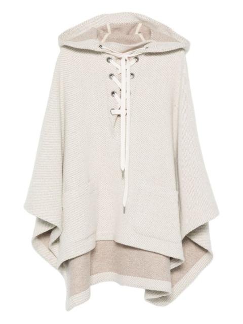 Golden Goose hooded lace-up poncho