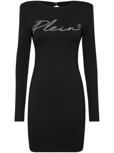 PHILIPP PLEIN crystal-embellished logo minidress