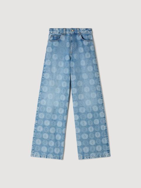Sandro WIDE-LEG FLORAL PRINT JEANS
