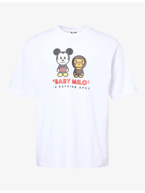 A BATHING APE® bape x disney Baby Milo Mickey Graphic Cotton-Jersey T-Shirt