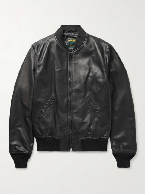 MA-1 Pebble-Grain Leather Bomber Jacket