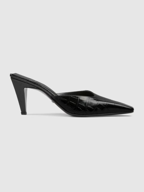 GUCCI Women's crocodile printed mule sandal