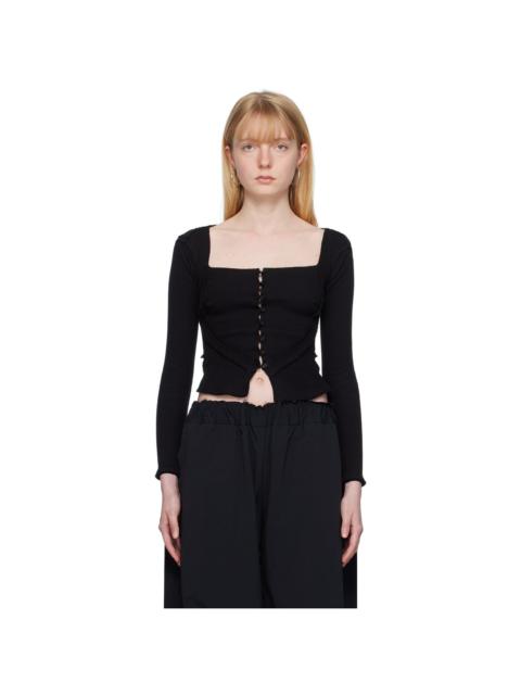 TALIA BYRE Black Corset Blouse