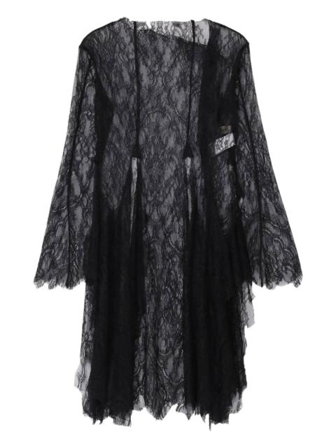 Yohji Yamamoto lace long-sleeve blouse