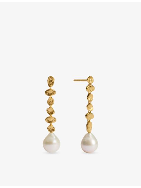 MONICA VINADER Capri Baroque Pearl 18ct Yellow Gold Vermeil Drop Earrings
