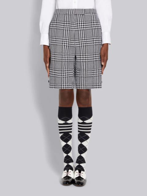 Thom Browne Black and White Large Gingham Summer Tweed Backstrap Bermuda Short