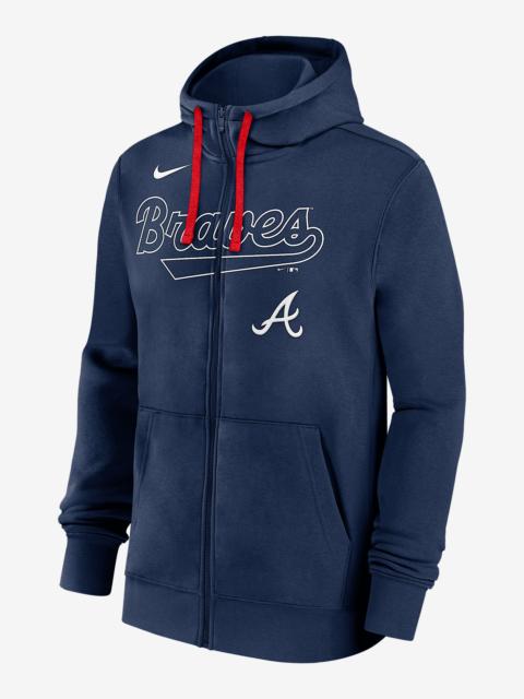 Nike Atlanta Braves Knockout Script Men's Nike MLB Full-Zip Hoodie