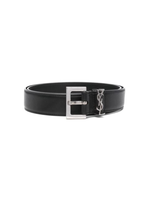 SAINT LAURENT monogram smooth leather belt