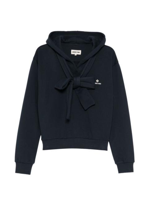 SHUSHU/TONG front tie-bow hoodie
