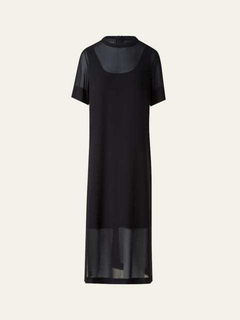 AKRIS Silk Georgette Tunic Dress