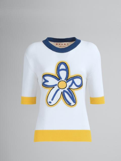 Marni DAISY ORGANIC COTTON CREWNECK SWEATER