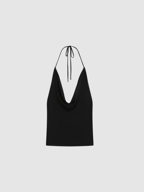 ST. AGNI Cowl Halter Knit Top - Black
