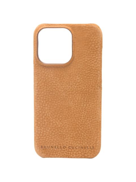 Brunello Cucinelli grained-leather iPhone 14 Pro case