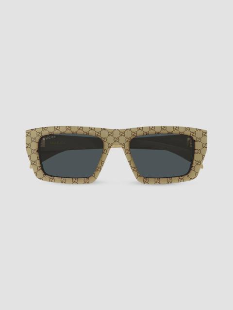 GUCCI Men's Rowcut 54MM Rectangular Sunglasses - Beige Grey