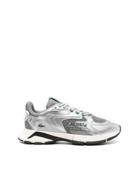 LACOSTE metallic lace-up sneakers