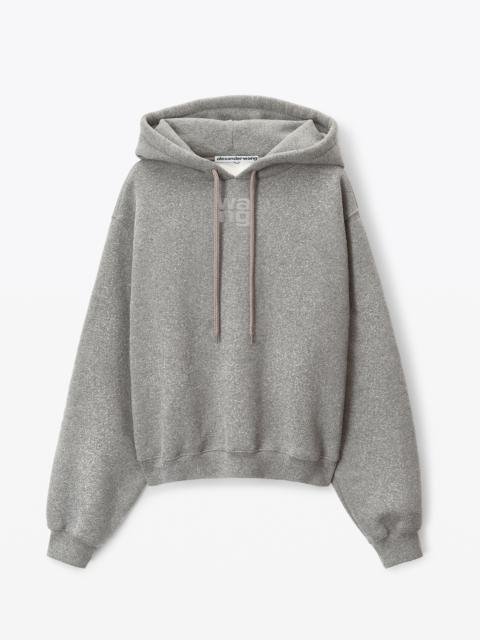 Alexander Wang HOODIE IN GLITTER TERRY