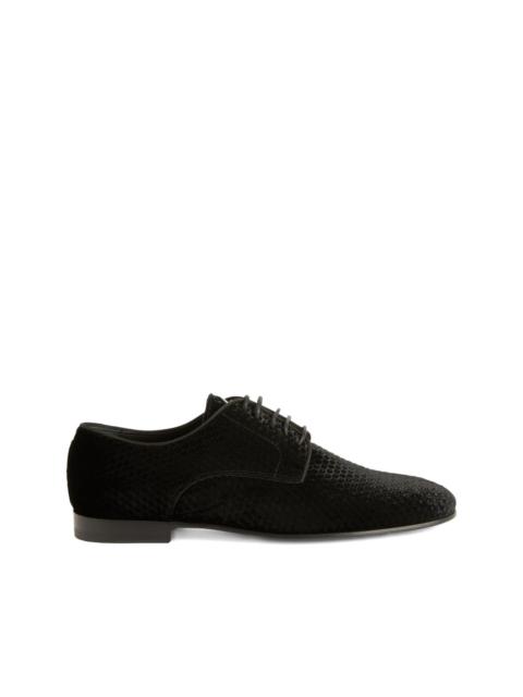 Melithon lace-up velvet derby shoes