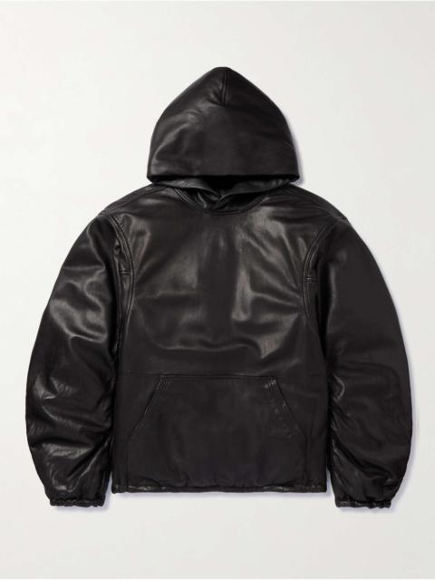 BALENCIAGA Oversized Full-Grain Leather Hoodie