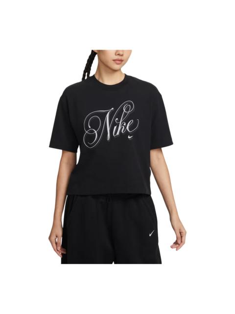 Nike (WMNS) Nike Sportswear Oversized Short Sleeve T-Shirt Asia Sizing 'Black' IH7608-010