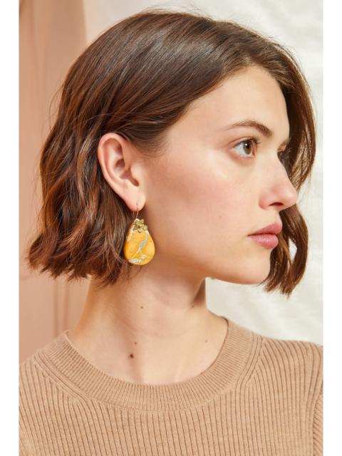 ULLA JOHNSON Hammered Chain Organic Stone Earring