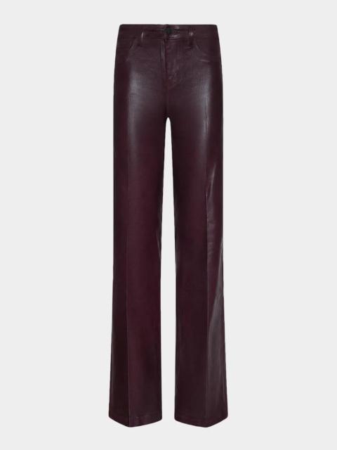 L'AGENCE Clayton Coated Wide-Leg Jeans