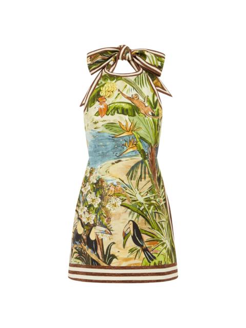 ALÉMAIS Toucan Tango Halter Mini Dress