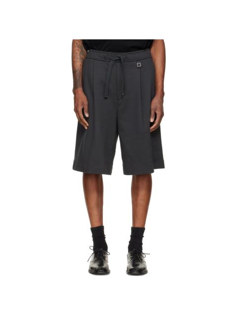 Wooyoungmi Gray Single-Pleat Cotton Shorts