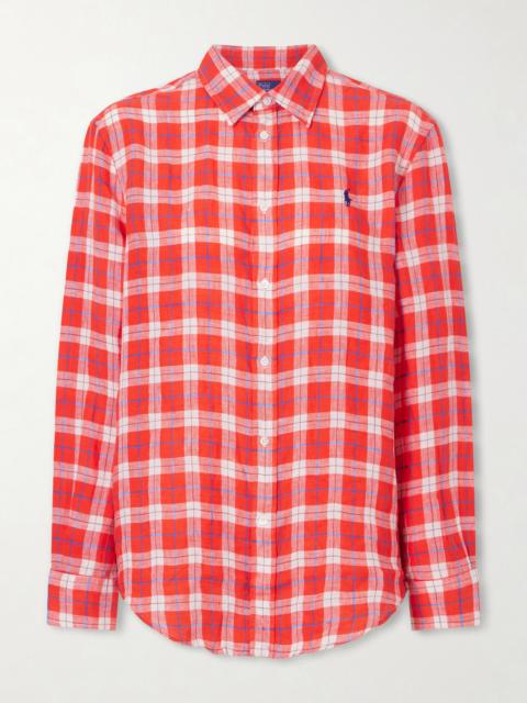 Polo Ralph Lauren Logo-embroidered Checked Linen Shirt