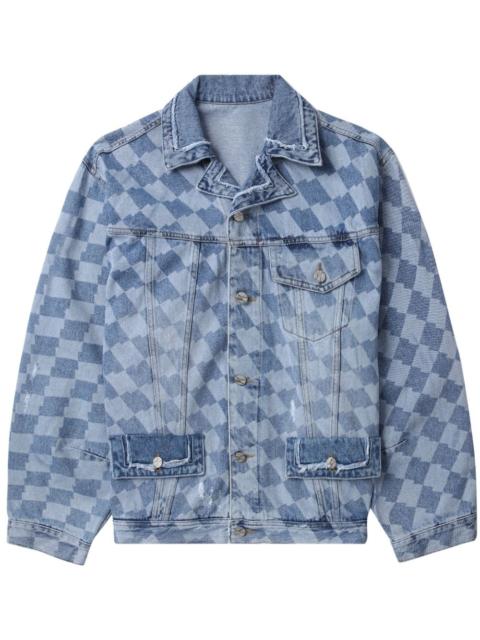 ADER error check-pattern denim jacket