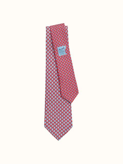 Hermès Tie 7 Les Dents d'Hermes Twillbi tie