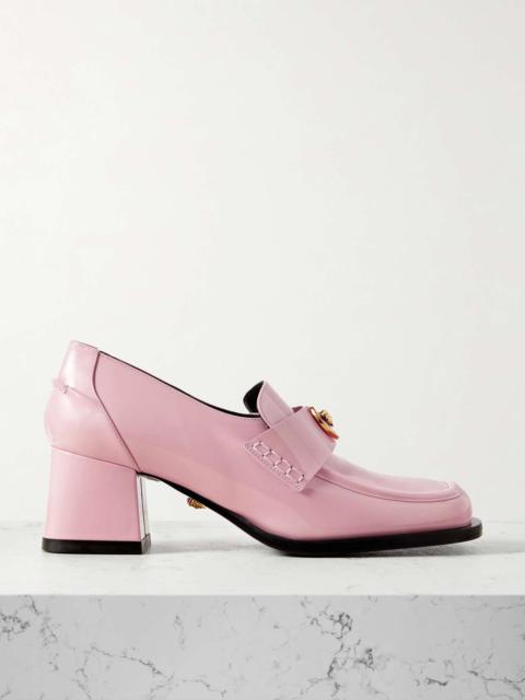 Alia embellished patent-leather loafers