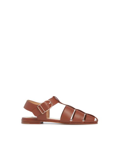 Lynn Flat Sandal in Cognac Leather