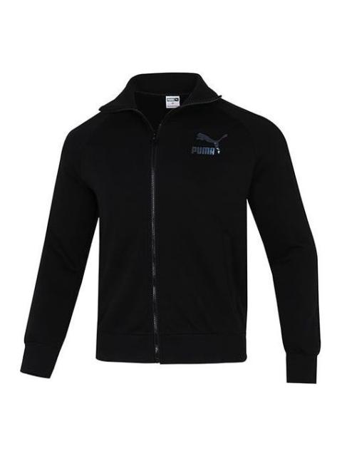 PUMA PUMA Iconic T7 Retro logo Sports Stand Collar Jacket Black 531377-95