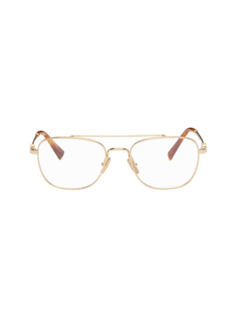 Miu Miu Gold Top Bar Metal Glasses