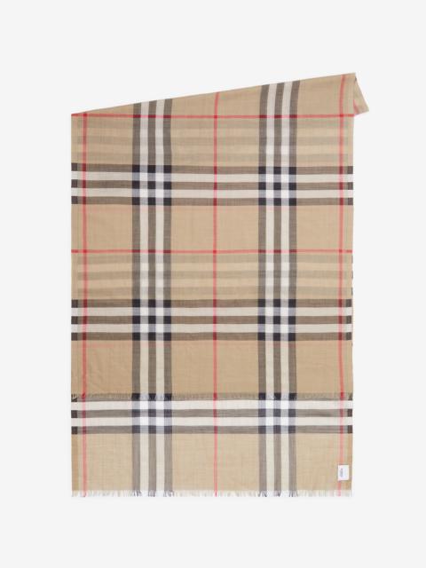 Burberry Lightweight Check Wool Silk Scarf