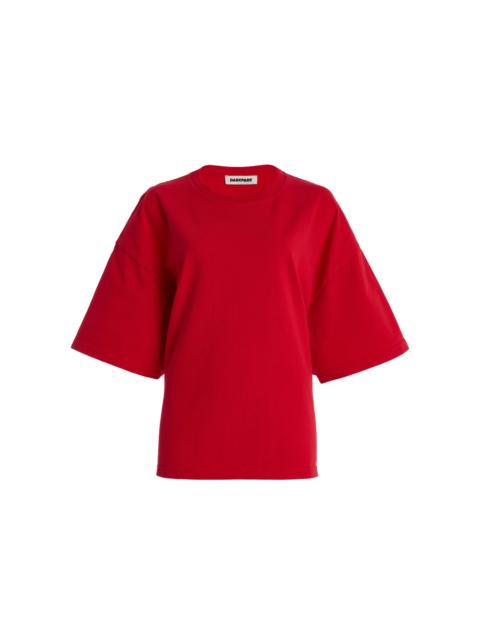 DARKPARK Doyle Draped Cotton T-Shirt red