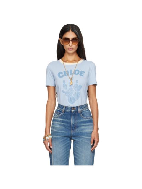 Chloé Blue Cactus Print Cotton Jersey T-shirt