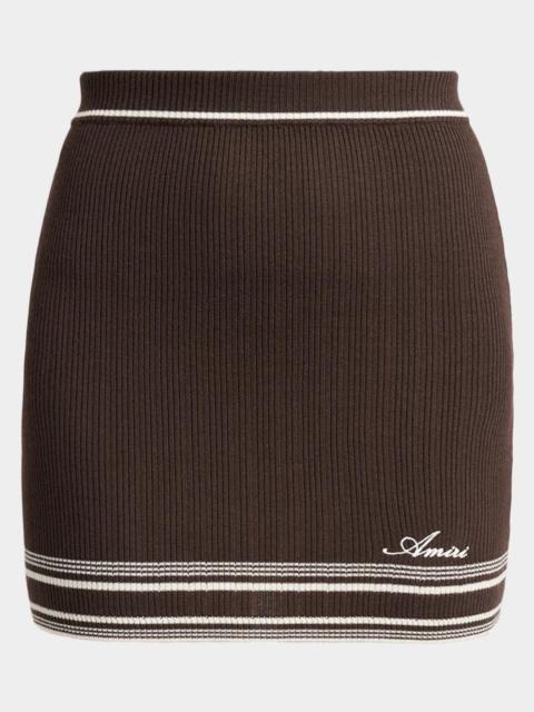 AMIRI Script Rib Knit Mini Skirt