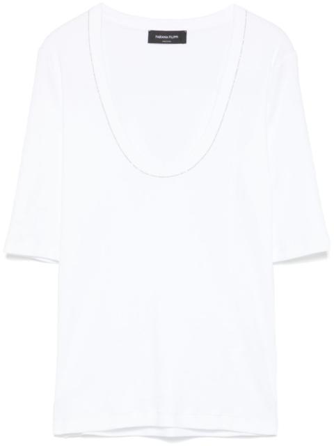 FABIANA FILIPPI beaded trim-detail top