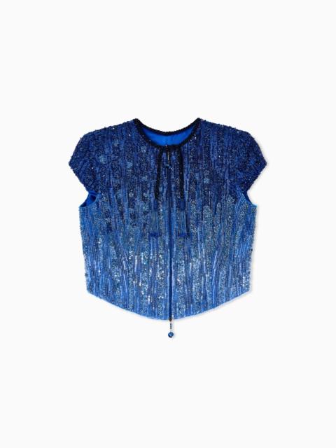 GIORGIO ARMANI FULLY EMBROIDERED SHORT JACKET