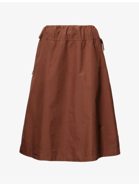 DAMSON MADDER. Caspia Adjustable-Waist Cotton Midi Skirt