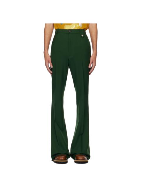 EGONLAB SSENSE Exclusive Green Mega Flared Trousers