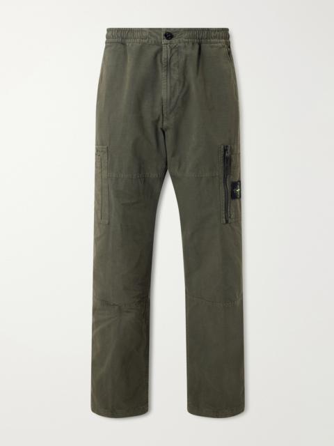 Stone Island Wide-Leg Cotton-Ripstop Cargo Trousers